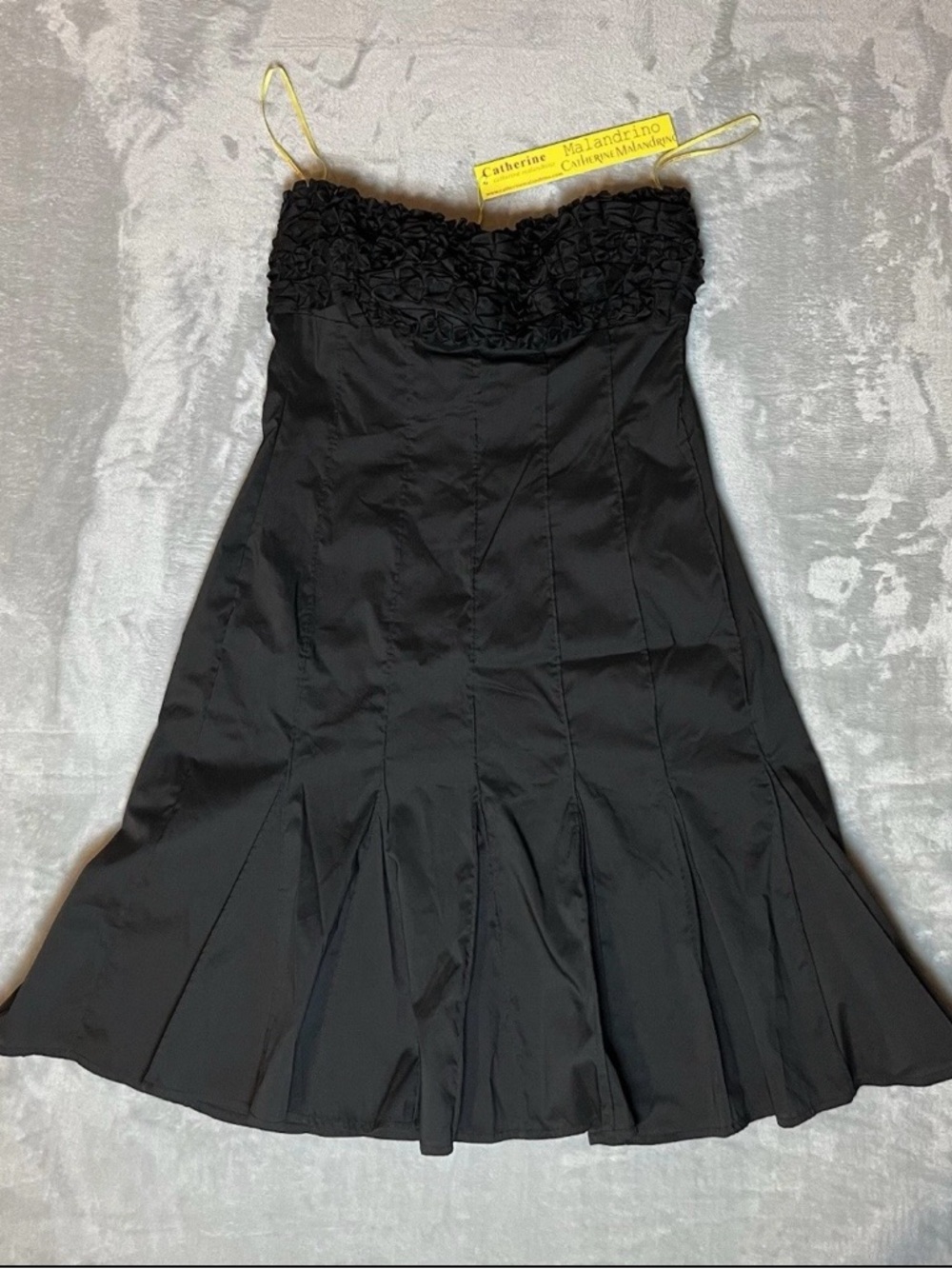 Catherine Malandrino Origami Pleated Strapless Dress Black Size 4 NWT - Picture 2 of 10